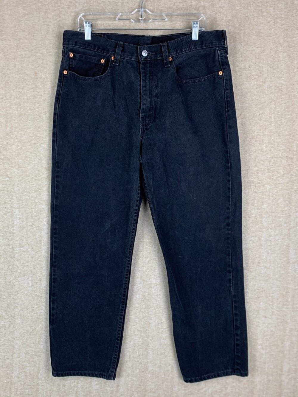 Levi's 550 Relaxed Fit Jeans Men 34x28 Black Denim Distressed Baggy Skater Cotto